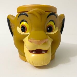 Vintage Disney The Lion King  Simba 3D Plastic Mug Cup